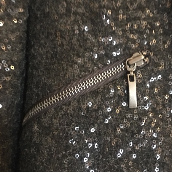 Host Pick! I-N-C International Concepts Sequin Adorned Moto Jacket – Size Small - Picture 3 of 9